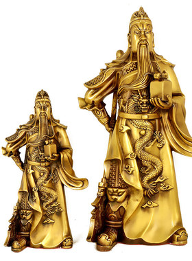 铜关公铜像摆件家居开业武财神关羽铜财神像工艺礼品摆饰礼品