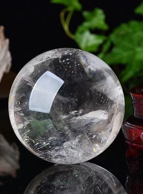 厂供天然白水晶球摆件客厅家用进门玄关卧室家居白色大小原石