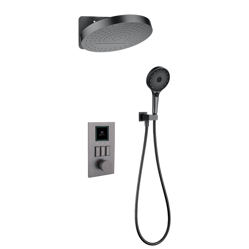 法雷特嵌入墙式暗装数显按t键花洒淋浴套装全铜预埋隐藏式冷热花 - 图3