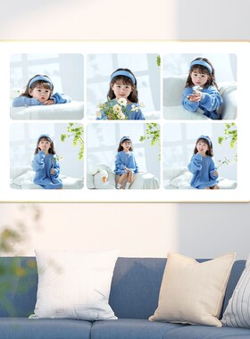 相框定制洗儿童照片做成画框挂墙打印婚纱照全家福相片装裱高级感