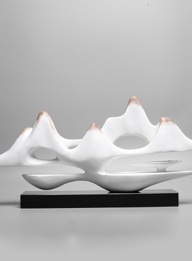 现代新中式假山摆件招财玄关办公室居家工艺品样板房X室内软装饰