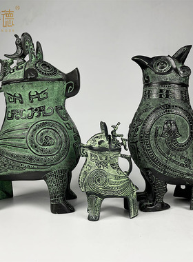 仿古青铜器妇鸮尊工艺品铜器文玩送礼佳品