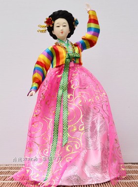 韩国人偶娃娃朝鲜族绢人韩国料理烤肉店家居装饰工艺品礼品