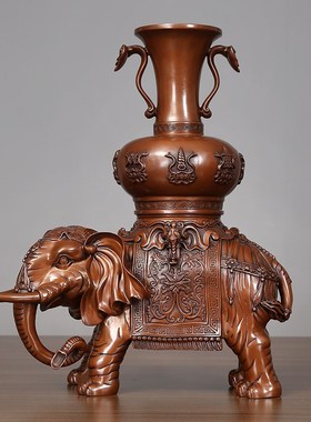 紫铜大象b摆件一对太平对象家居办公室公司装饰品摆设乔迁开业礼