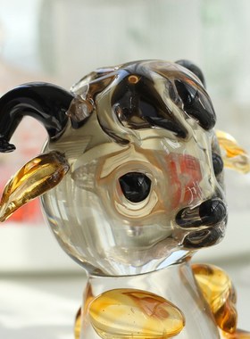 意器 琉璃摆件羊生肖手工艺品客厅书桌玄关样板房纪念品礼物软装