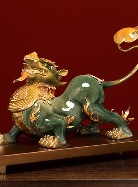 招财貔貅摆件一对新店开业皮丘前台装饰品家居客厅工Y艺品客厅玄