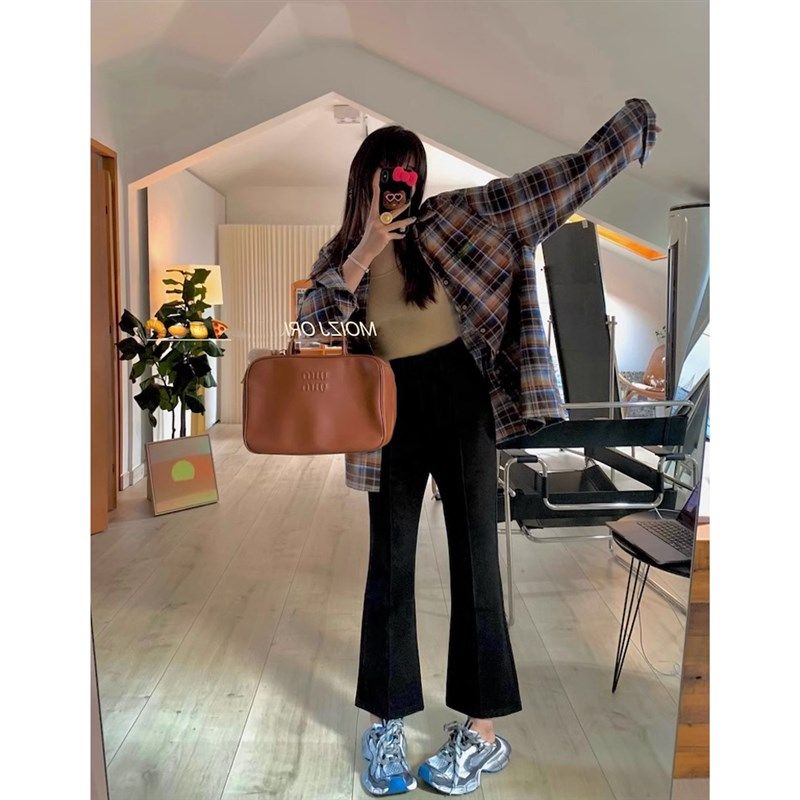 孕妇微喇叭西装裤九分春秋季2024新款弹力直筒托腹打底长裤子秋冬,淘宝优惠券,粉丝福利购,淘宝优惠卷