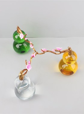 现代简约水晶葫芦艺术摆件桌面客厅书房玄关N样板房办公室家居饰