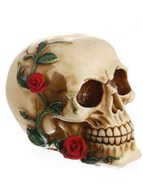 快时尚新品玫瑰骷髅头树脂 酒吧 装饰万圣节 浪漫个性化元素