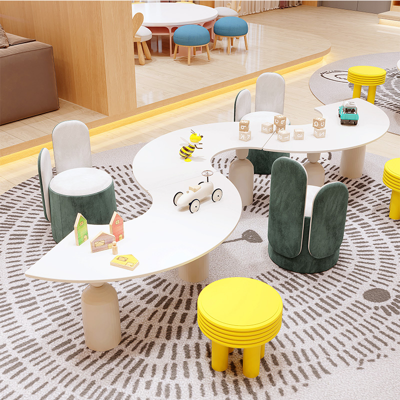 Children's tables and chairs, early childhood education center, creative entertainment area, kindergarten picture book library, learning handmade table customization
