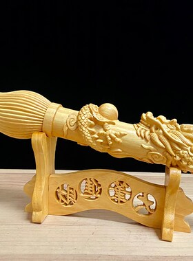崖柏木雕大笔进财办公室饰笔架文昌笔送礼品