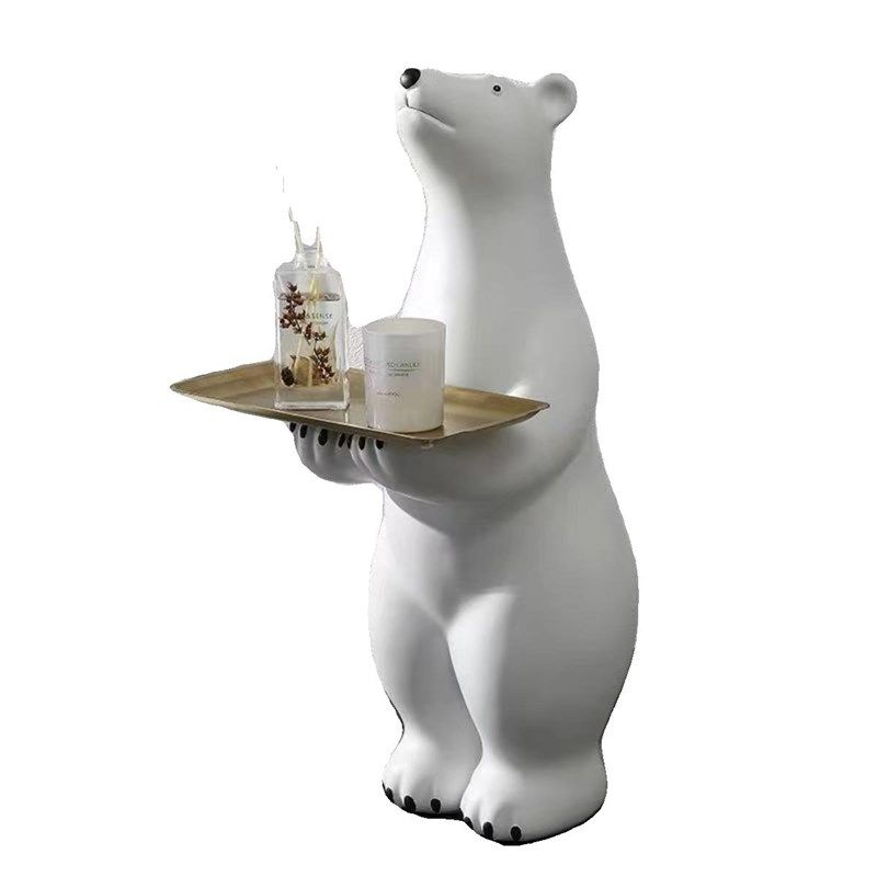 创意客厅落地熊摆件大型动物电视C柜玄关乔迁轻奢装饰收纳托盘礼,淘宝优惠券,粉丝福利购,淘宝优惠卷