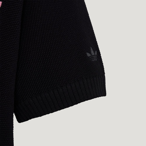 Adidas/阿迪达斯官方正品三叶草针织开衫新款黑粉色外衫KY8309 - 图2