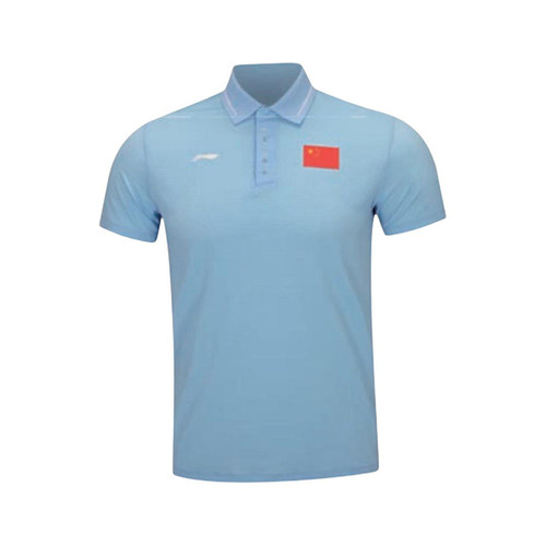 李宁正品赞助系列男子印花宽松透气修身翻领短袖POLO衫APLS227-1 - 图0