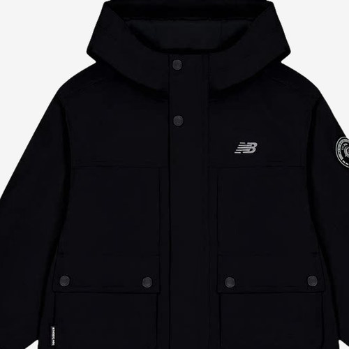 New Balance新百伦正品儿童保暖连帽束腕防风夹克ND7AG12013-BK - 图2