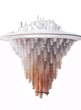 酒店大堂空中木雕吊饰商场中w庭大型玻璃钢不锈钢装置艺术雕塑摆