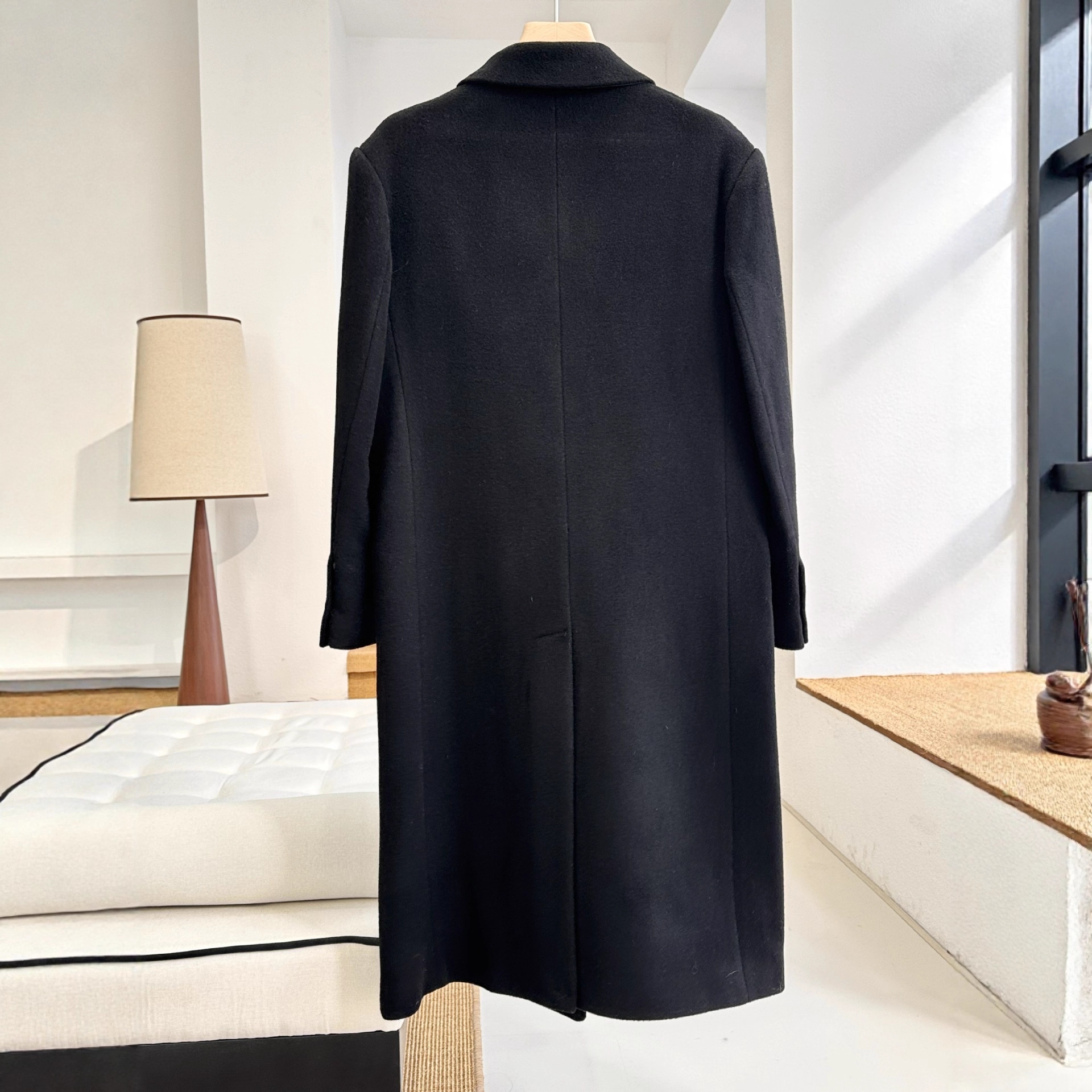 杨S林同款!柜3.5W+!直身廓形正肩羊毛大衣中长款毛呢外套女秋冬 - 图1
