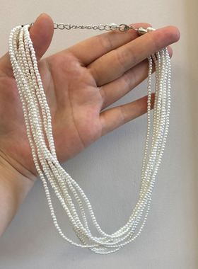 法式复古多层珍珠缠绕项链