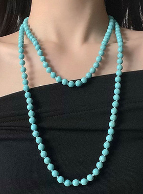 小众设计感气质绿松石欧美新款