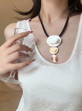 十字架吊坠珍珠项链女毛衣链长款