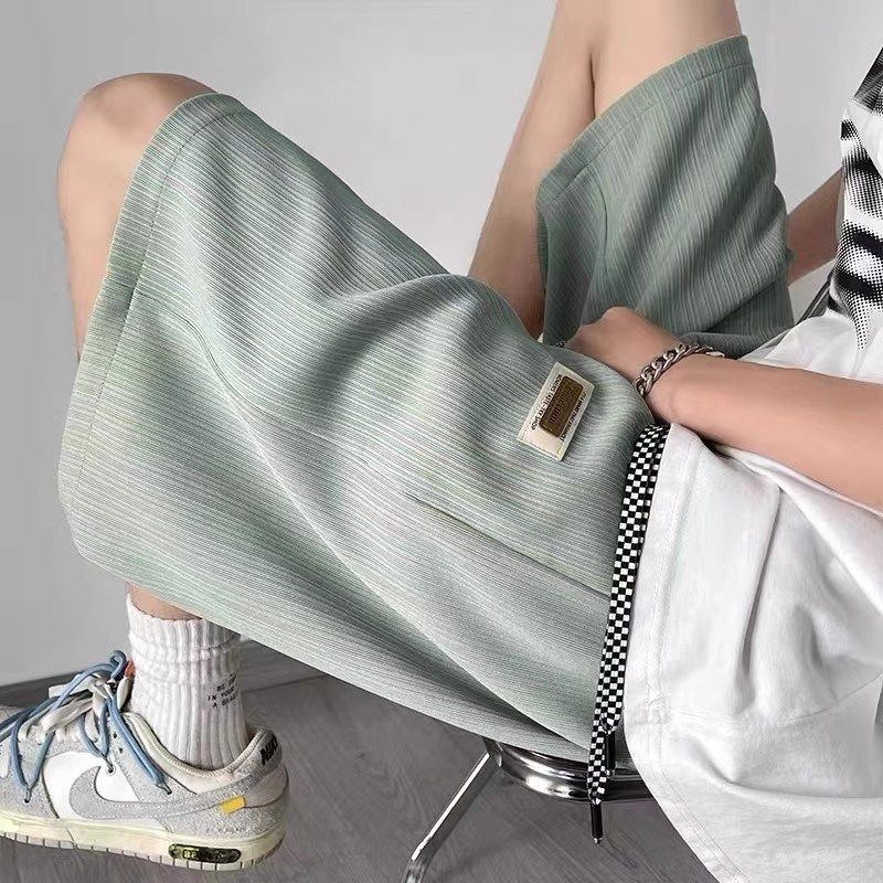 夏季冰丝短裤男生凉感速干运动五分中裤男士宽松百搭休闲沙滩裤子,淘宝优惠券,粉丝福利购,淘宝优惠卷