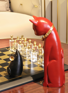 创意猫咪a摆件少女心房间布置小摆设办公室客厅家居柜酒柜软装饰