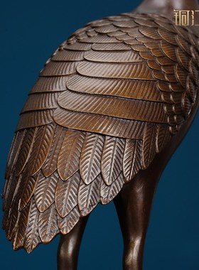 《龟年鹤寿》古典大气纯铜仙鹤摆件客厅新中O式玄关办公室贺寿礼