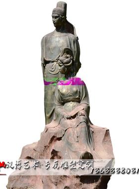 玻璃钢仿铜屈原雕塑校园文化铸铜名人半身像铜雕古代人物雕像定制