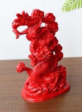 朱砂12生肖龙摆件青龙金龙中华龙家居客厅办公室工艺品中式装饰品