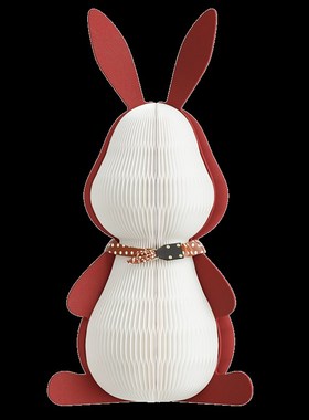 十八纸手工纸艺潮玩个性装饰摆件财富兔智慧狮乐象福气牛创意礼品