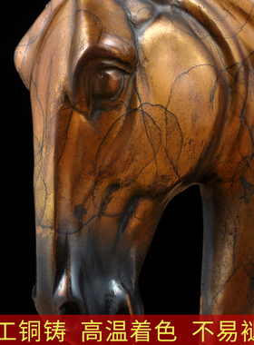 铜一对书夹书靠书立桌面上创意马头摆件书房办公室书柜摆设工艺品