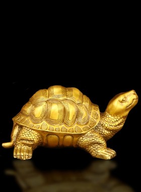纯铜乌龟千年铜龟四大神兽黄铜工艺摆件室内客厅桌面装饰摆放用品