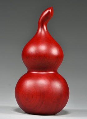 红色木质雕刻葫芦摆件木葫芦家居客厅装饰店铺工艺品新居乔迁送礼