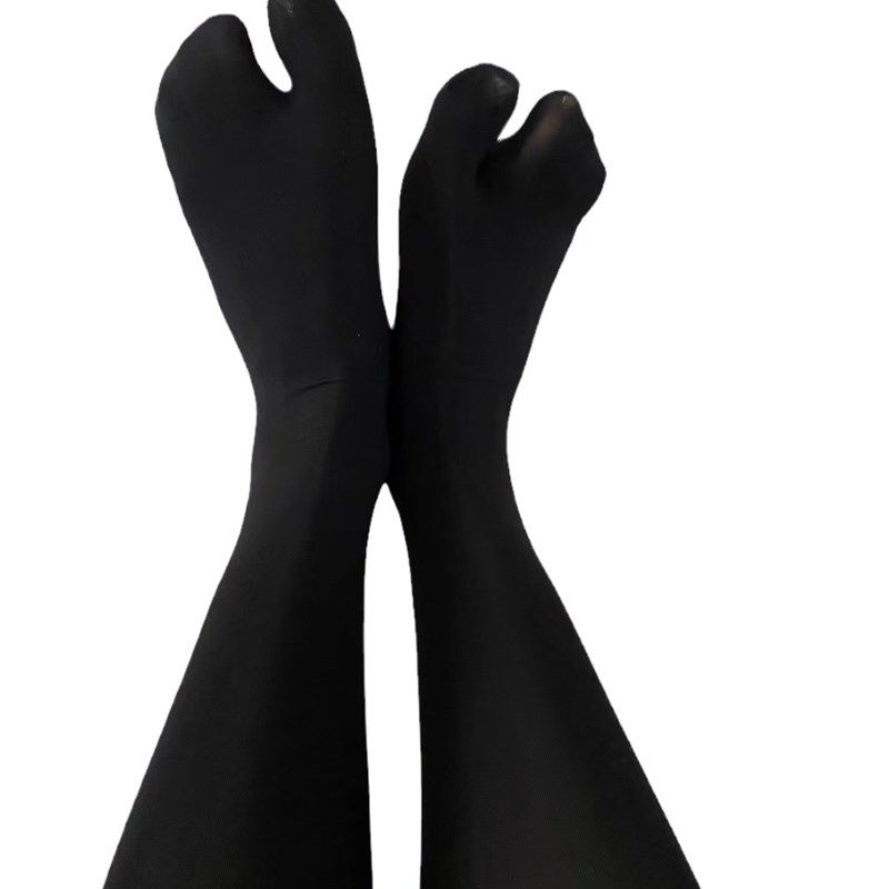 韩国分趾袜连裤袜加绒纯黑棉袜二趾打底袜秋冬网红美腿显瘦光泽袜,淘宝优惠券,粉丝福利购,淘宝优惠卷