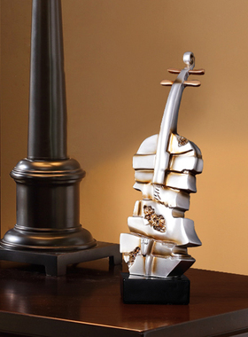 小提琴乐器摆件美式家居装饰品客厅电视柜酒柜酒吧台音乐厅艺术品