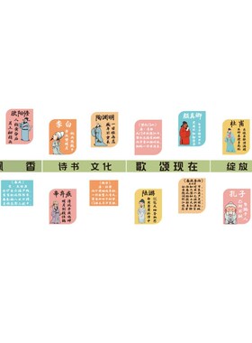 硬笔书法教室氛围布置装饰挂画培训机构班级互动墙面环创文化贴纸