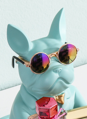 创意法斗摆件北欧桌面挂钩装饰放钥匙收纳托盘置物架门口鞋柜玄关