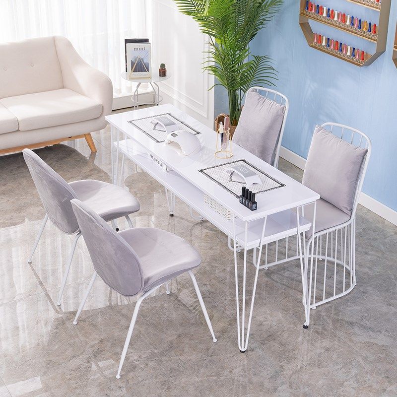 北欧简约大理石美甲桌椅套装铁艺金色单双人美容院修甲台双层包邮,淘宝优惠券,粉丝福利购,淘宝优惠卷