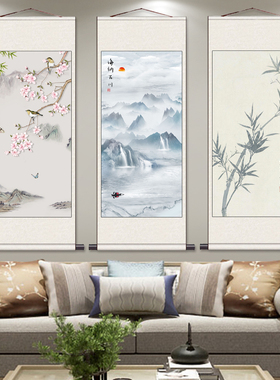 田世光花鸟画翠竹挂画名家字画卷轴装饰壁画茶楼梅花竹子水墨山水