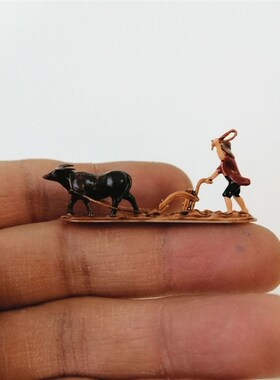 农夫古人物奇石假山盆景鱼缸沙盘枯山水微景观造景树脂小摆件