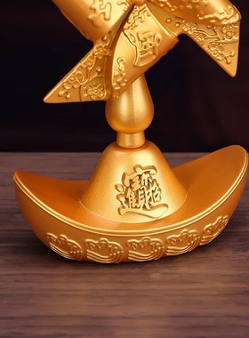 元宝风车转转小摆件风扇风声水起桌面汽车装饰招财转运幸运摆件