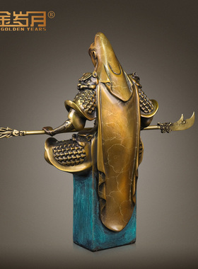 《武圣关公》铜摆件手工艺品关羽武财神关二爷神像铜器桌面摆设