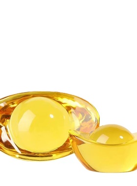 水晶元宝摆件大小金元宝黄水晶元宝客厅摆件开业礼品送礼家居装饰