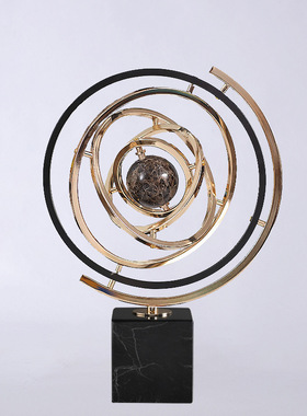 欧式大理石地球仪家居摆件创意美式客厅书房酒柜办公室桌面装饰品