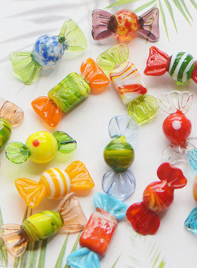 淄博琉璃糖果手作家居装饰果盘摆件儿时童年回忆迷你玻璃工艺品