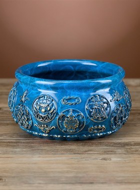 纯铜聚宝盆店铺开业礼品摆件招财聚财储钱罐客厅玄关桌面黄财神爷