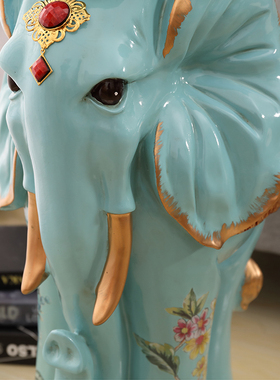 欧式高脚大象凳子客厅装饰家居花瓶凳摆件乔迁新居礼品象凳工艺品