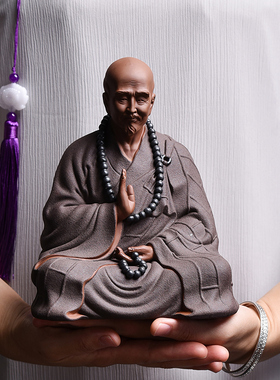 中式禅意历史人物摆件李叔同弘一法师陶瓷工艺品家居书房桌面装饰