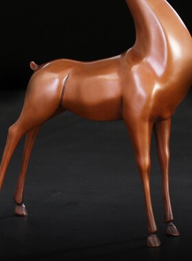 匠泽铜魂 纯紫铜祥鹿烛台摆件复古创意家居装饰格调结婚礼物