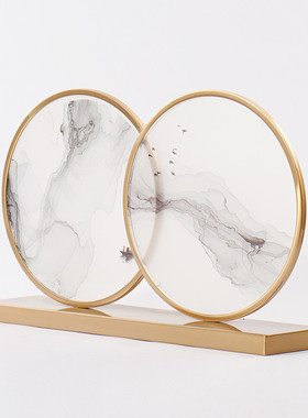 新中式禅意摆件客厅玄关桌面隔断屏风书房软装饰品办公室欧式摆设